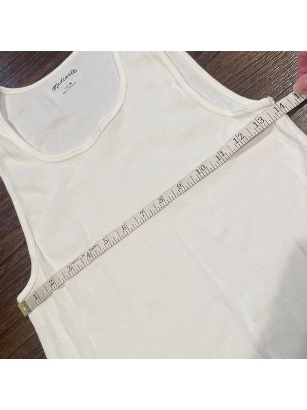 NWT Madewell Ribbed Tank Top Mens Medium White Undershirt Casual Loungewear - Picture 7 of 10